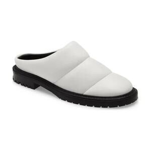 Staud Womens Astro Puffer Mule White 36 5.5 Vegan Leather Slip On NWOB